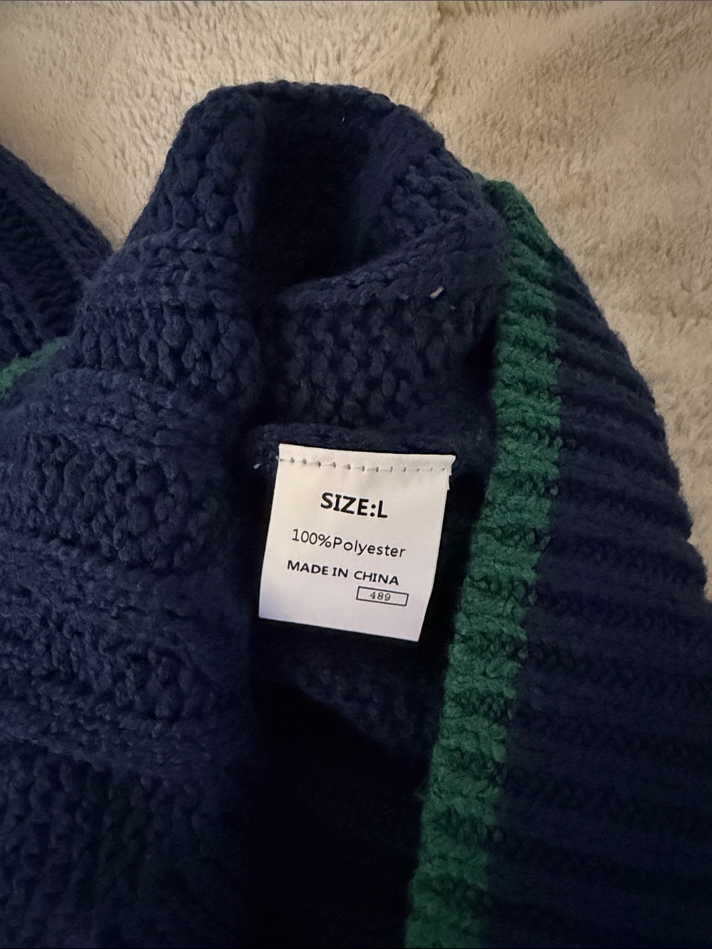Color Block Chunky Cable Knit Pullover Sweaters - Picture 5 of 7
